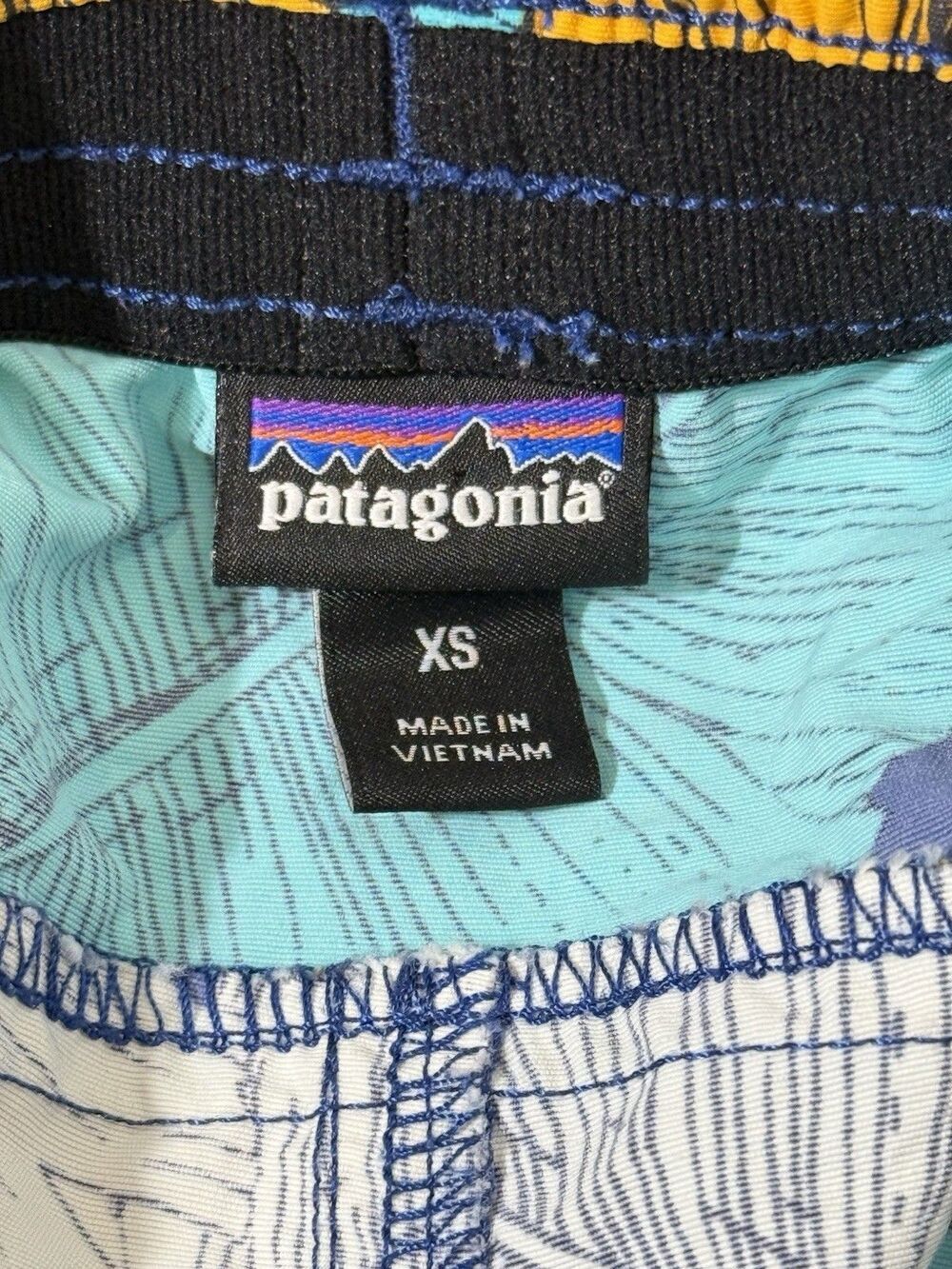 Patagonia Women’s Shorts XS Tropical Floral Blue Nylon Beach Outdoors Baggies - Picture 5 of 8